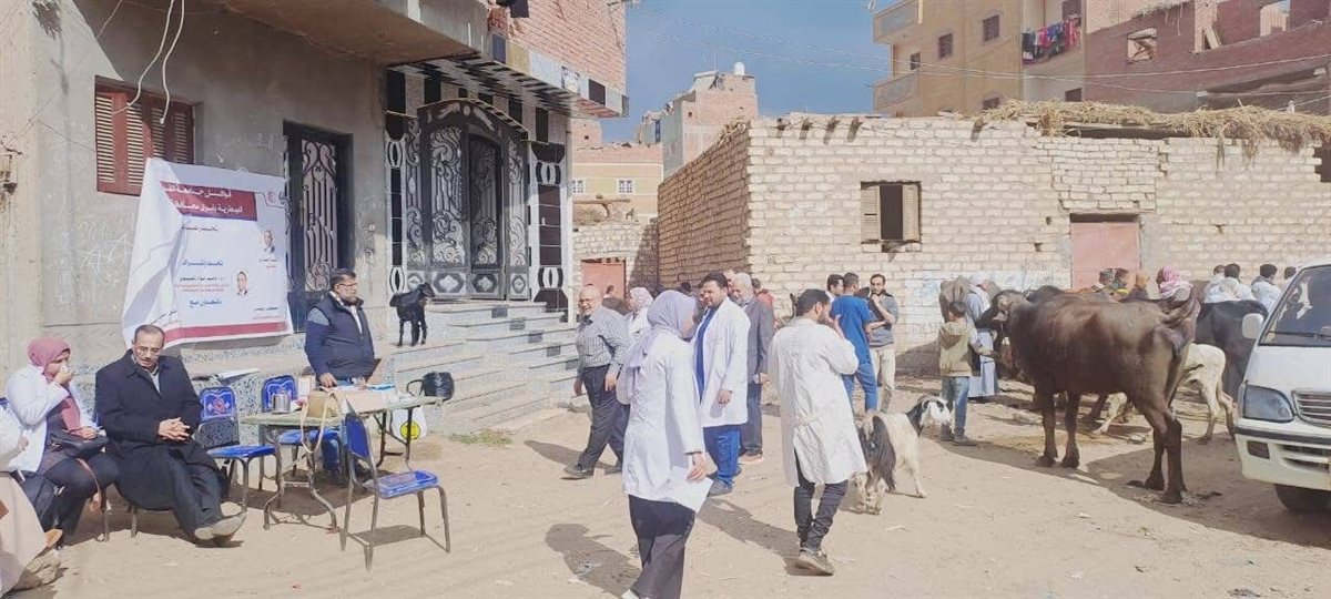 جامعة الفيوم تنظم قافلة بيطرية مجانية بقرية بحر أبو المير التابعة لمركز إطسا &nbsp;