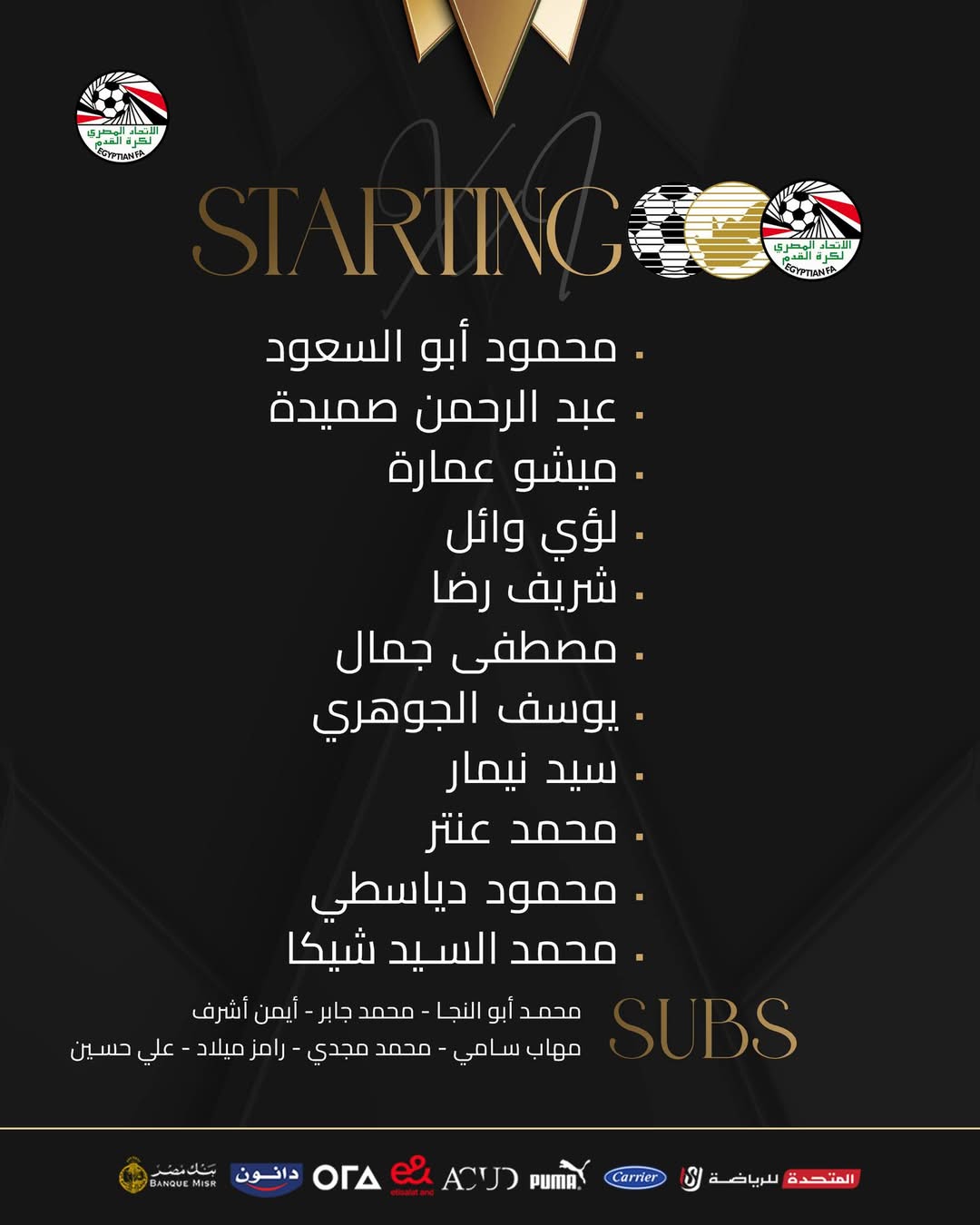 تشكيل منتخب مصر للمحليين
