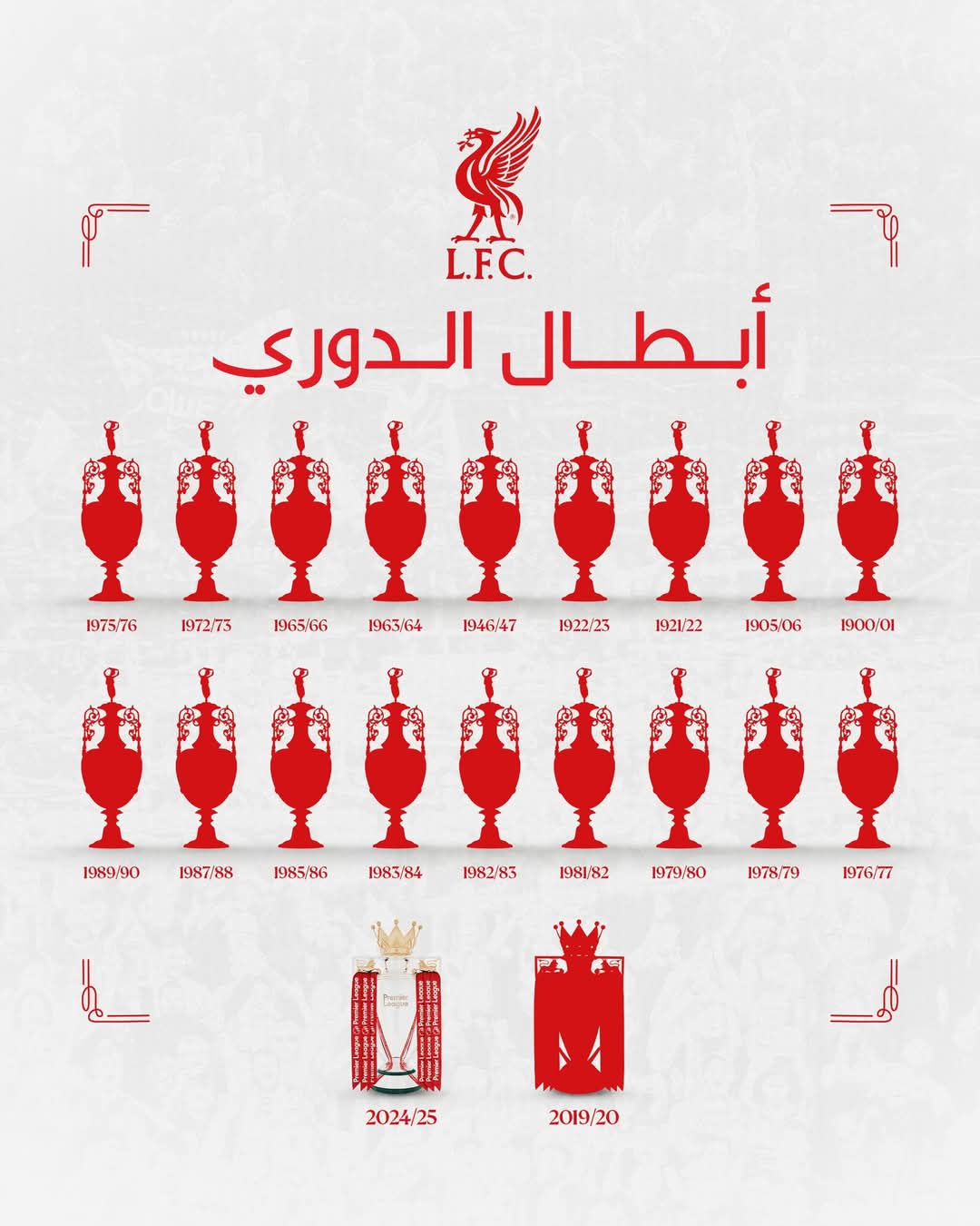 ألقاب ليفربول في الدوري الإنجليزي&nbsp;