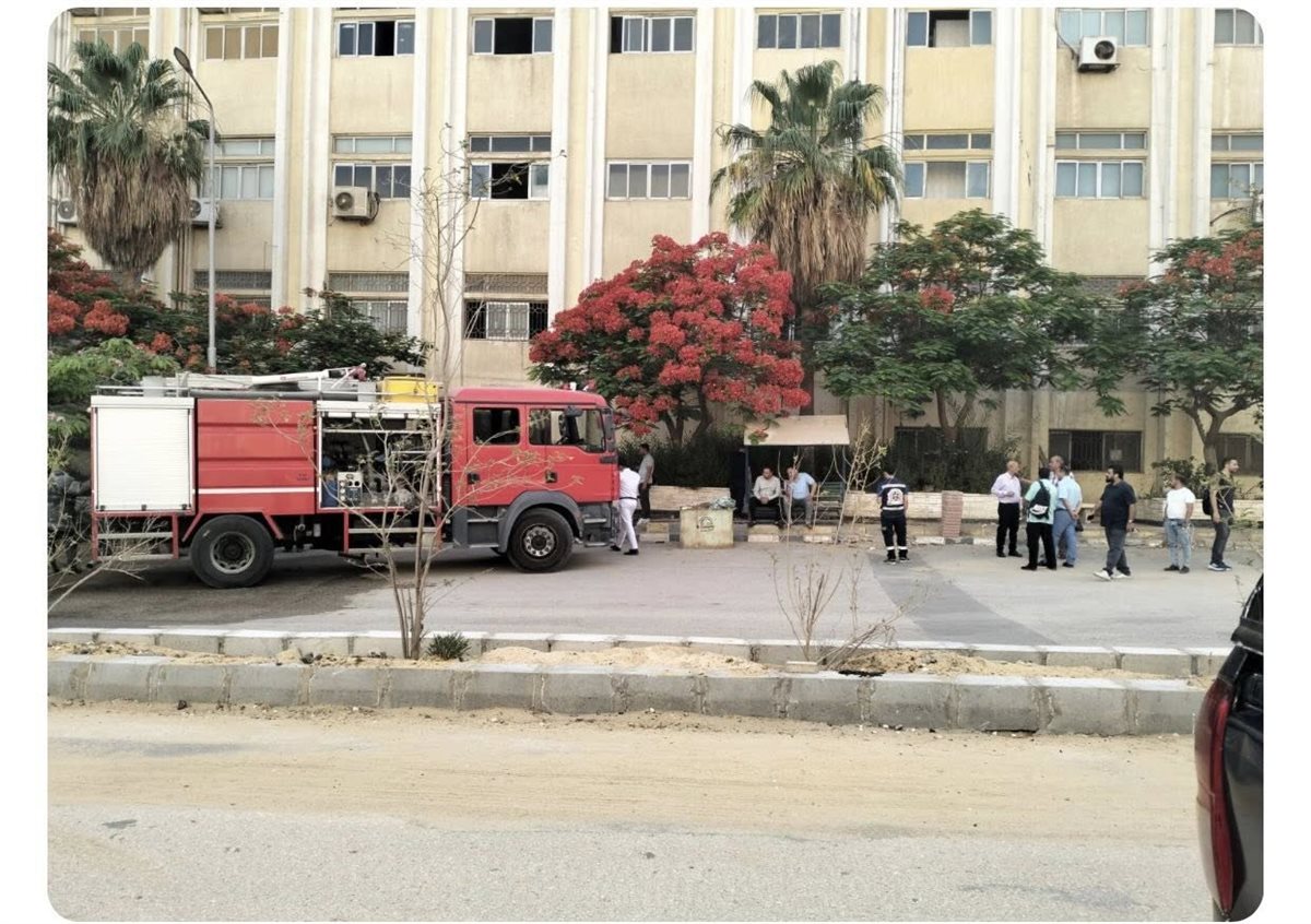 حريق كلية علوم جامعة الأزهر