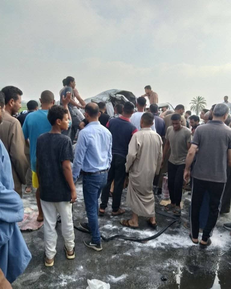 صور من الحادث المروع على الطريق الإقليمي بالمنوفية&nbsp;