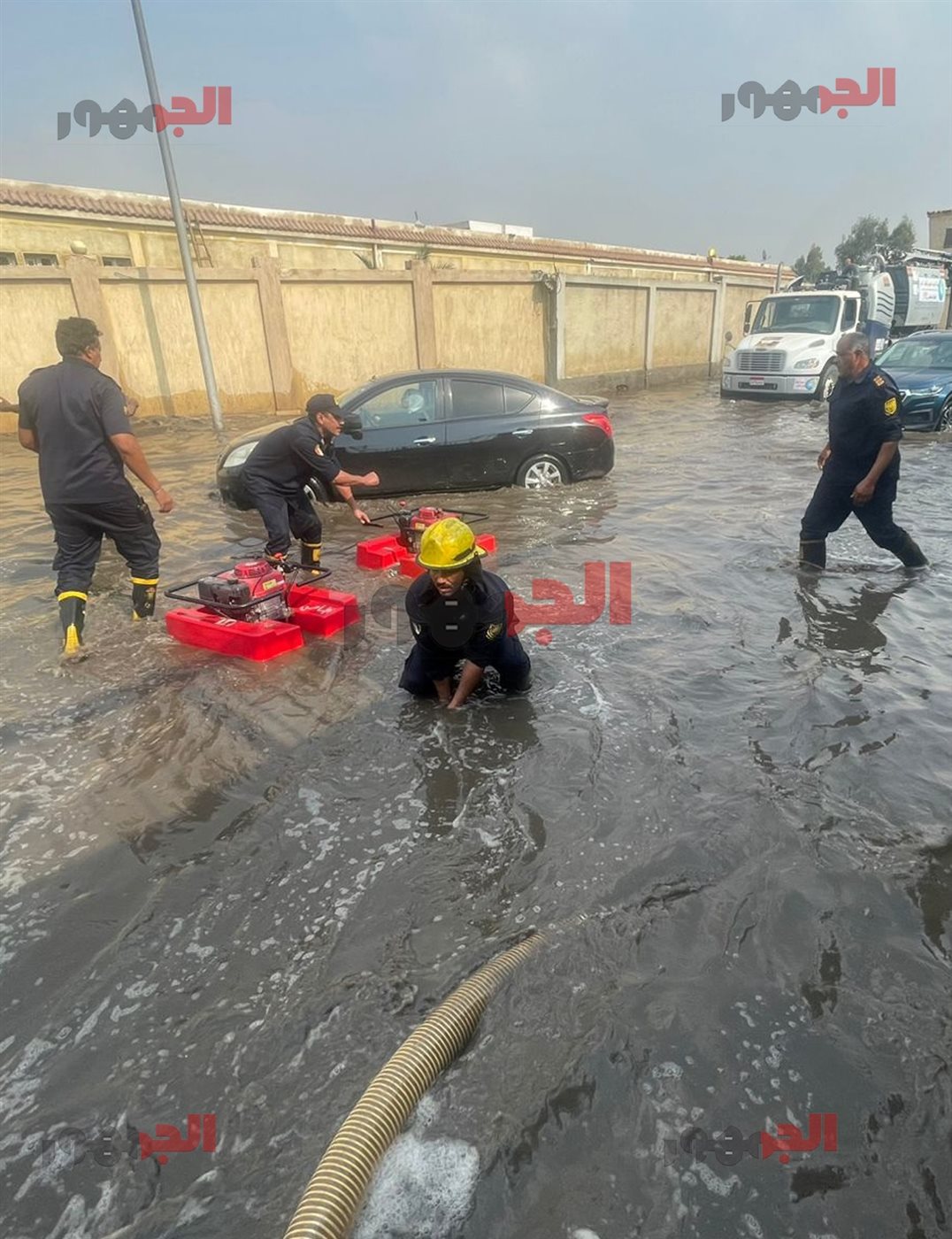 &nbsp;جهود الحماية المدنية في مواجهة غرق الشوارع بالقاهرة&nbsp;