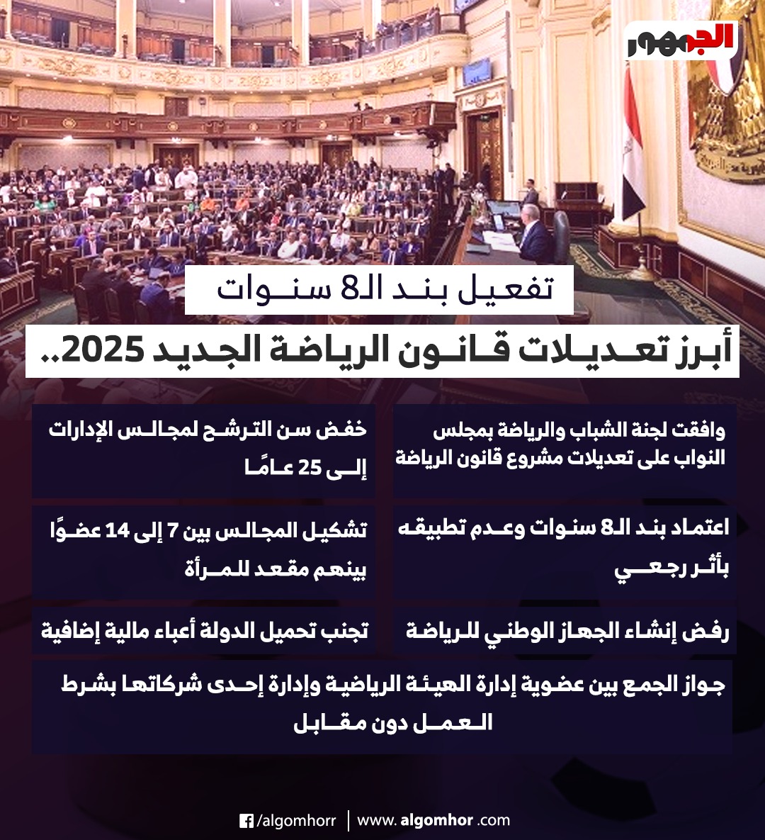 تعديلات قانون الرياضة الجديد