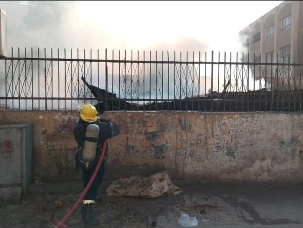 حريق بجوار مستشفى الصدر بالعمرانية&nbsp;