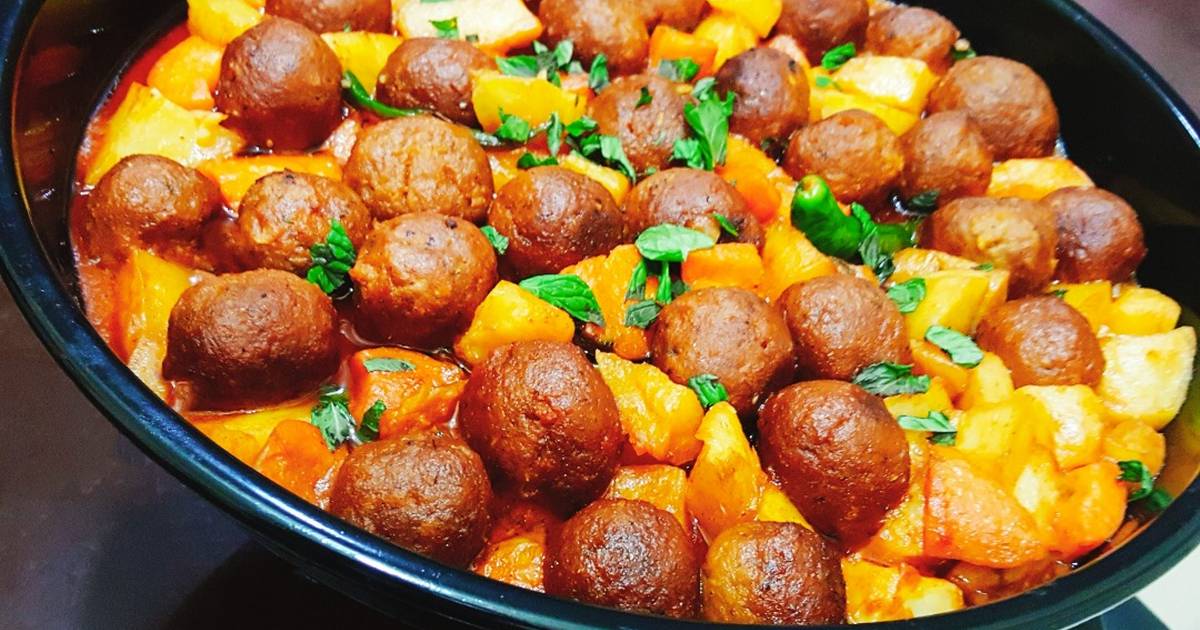 طريقة تحضير كرات اللحم بالبطاطس والمشروم&nbsp;