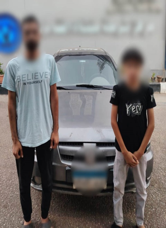المتهمين والسيارة المضبوطة&nbsp;