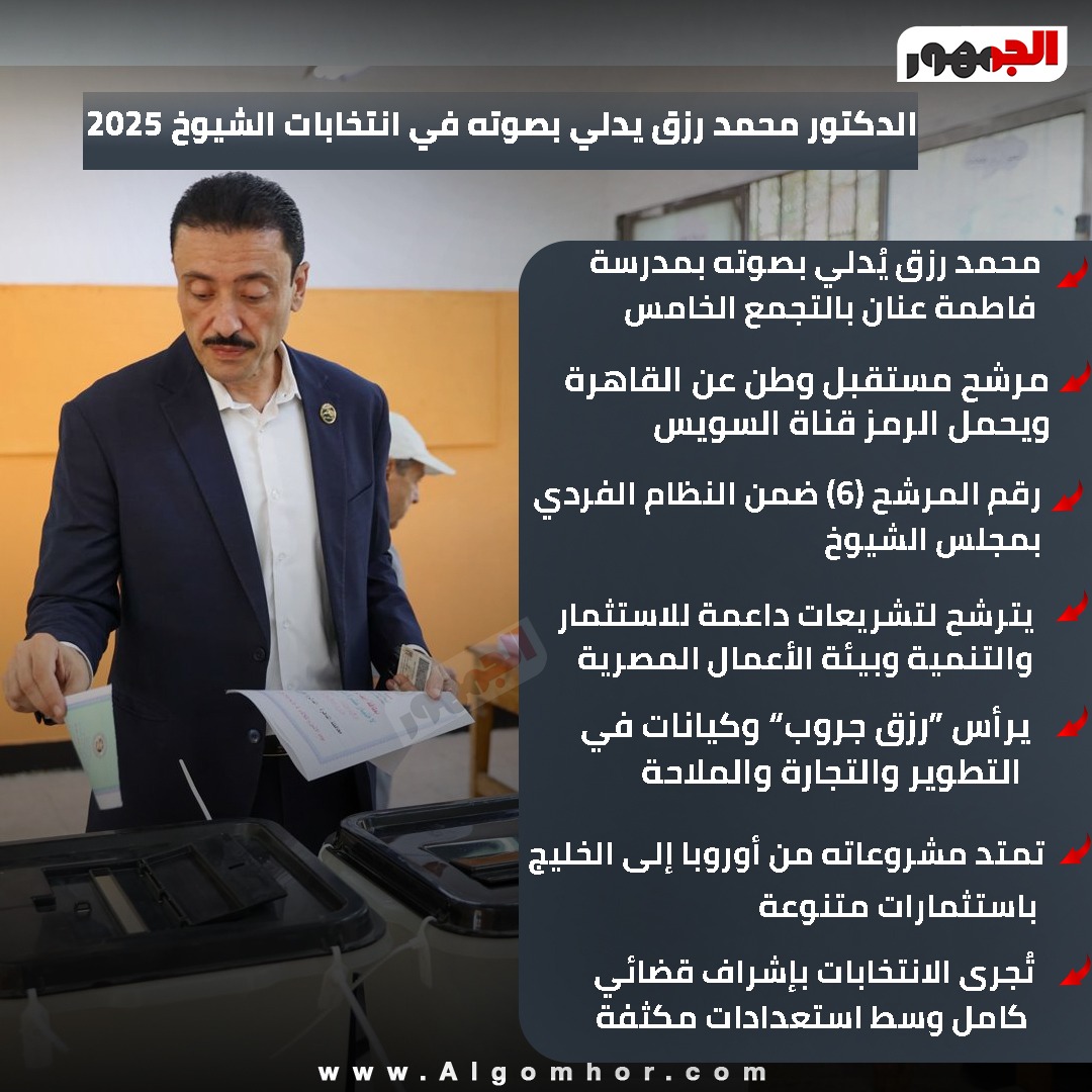الدكتور محمد رزق خلال مشاركته في انتخابات الشيوخ&nbsp;
