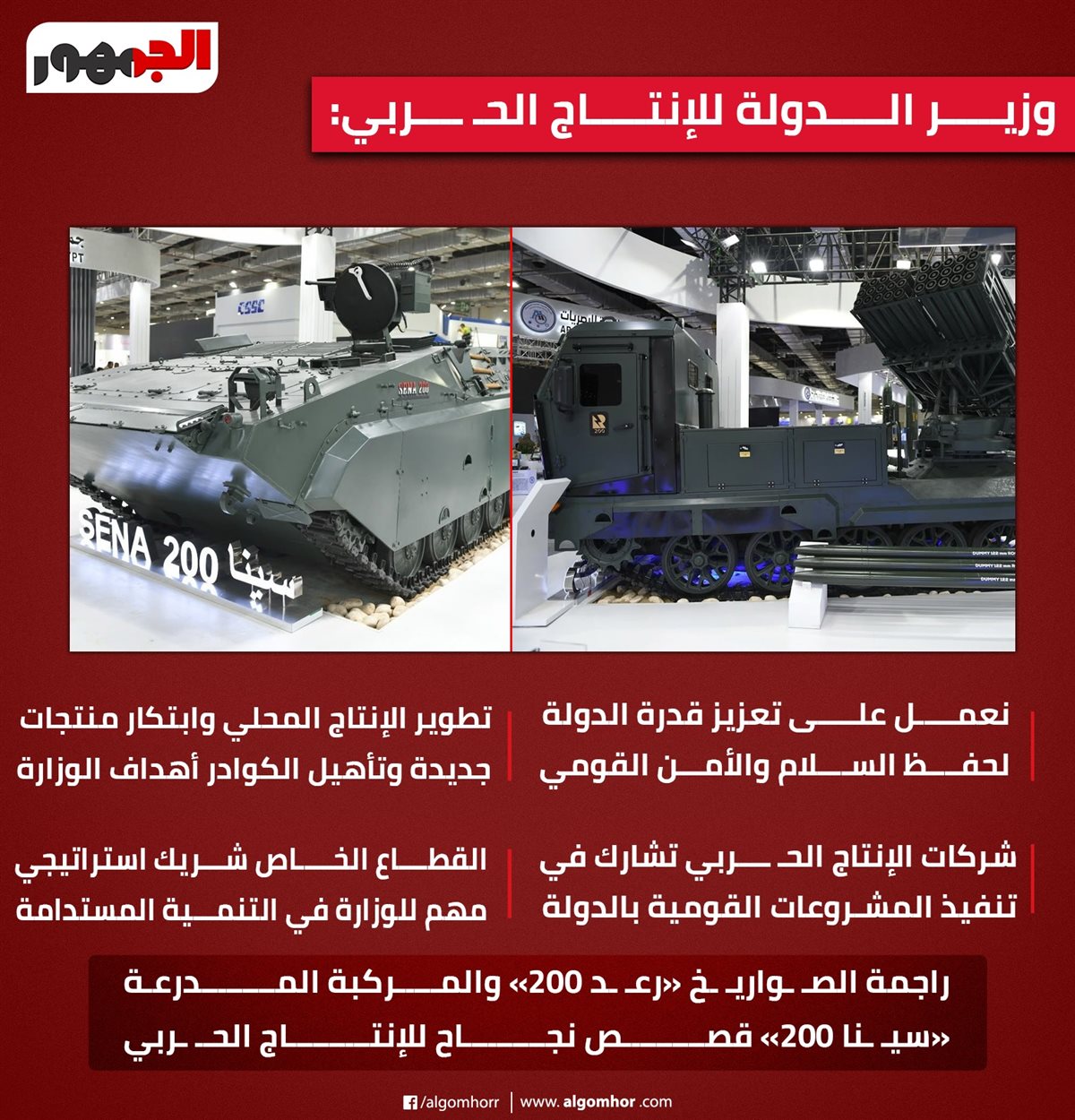 تصريحات وزير الإنتاج الحربي