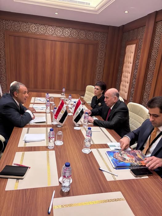 <strong>وزير الخارجية ونظيره العراقي خلال الاجتماع</strong>