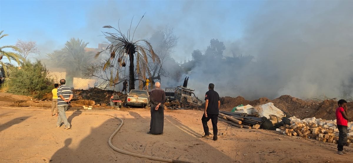 اندلاع حريق هائل في مزرعة نخيل بالوادي الجديد والحماية المدنية تسيطر&nbsp;