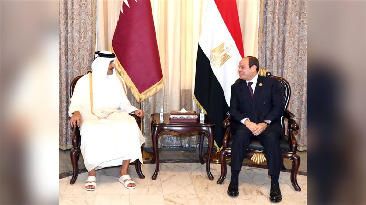 <strong>الرئيس السيسي ونظيره القطري يبحثان تشكيل جبهة موحدة لحماية الأمن القومي العربي</strong>