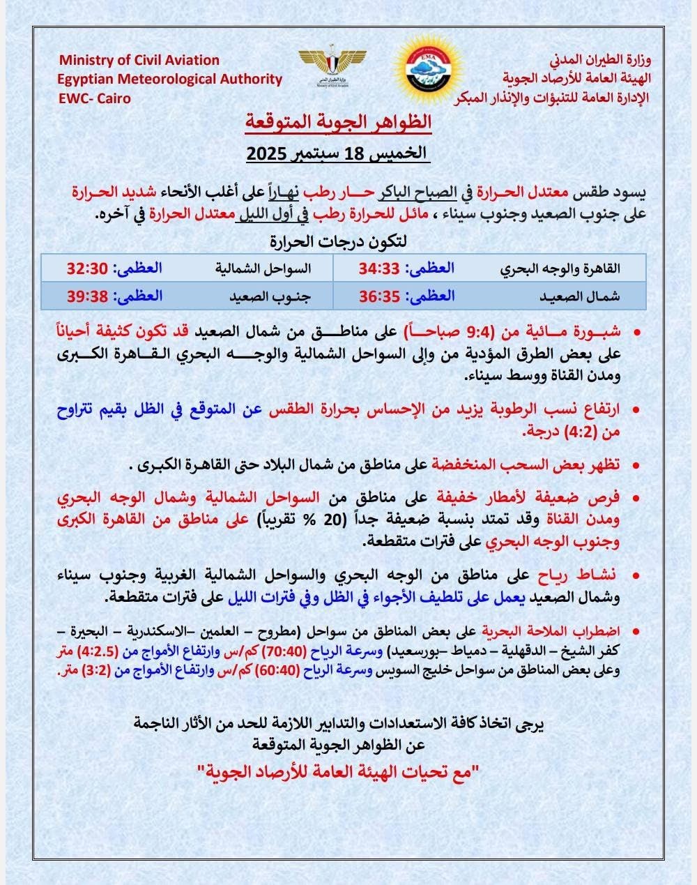 حالة الطقس&nbsp;
