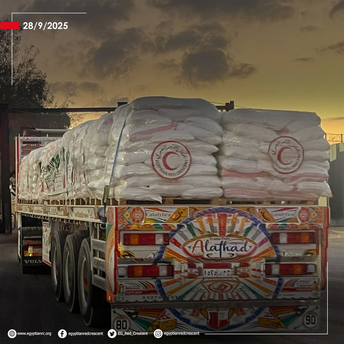 الهلال الأحمر المصري يرسل 3000 طن مساعدات جديدة إلى غزة اليوم