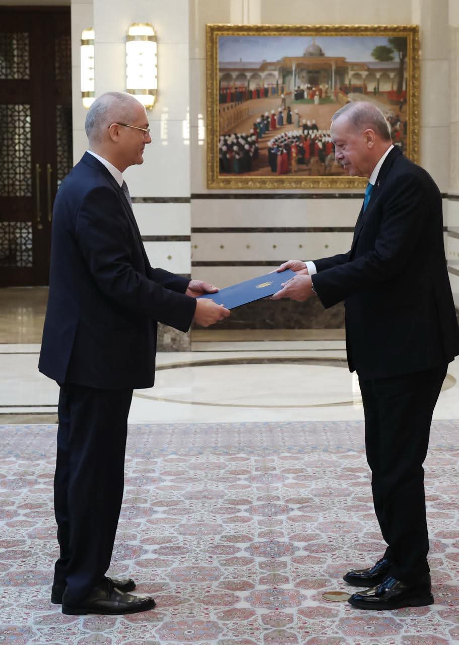 سفير مصر لدى تركيا والرئيس رجب طيب أردوغان&nbsp;
