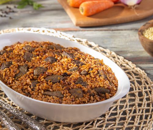 &nbsp;طاجن لسان العصفور بالكبدة