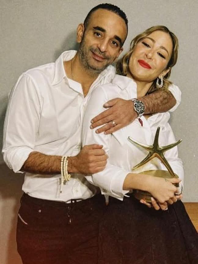 <strong>منة شلبي وزوجها المنتج أحمد الجنايني</strong>