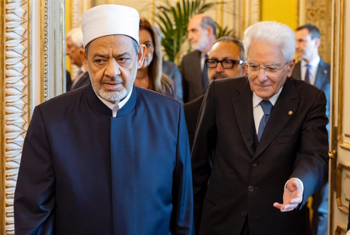 شيخ الأزهر والرئيس الإيطالي