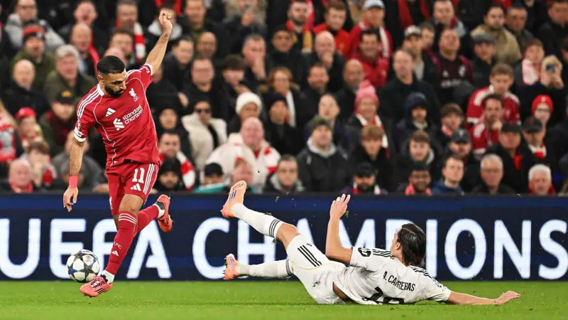 محمد صلاح من مباراة ريال مدريد