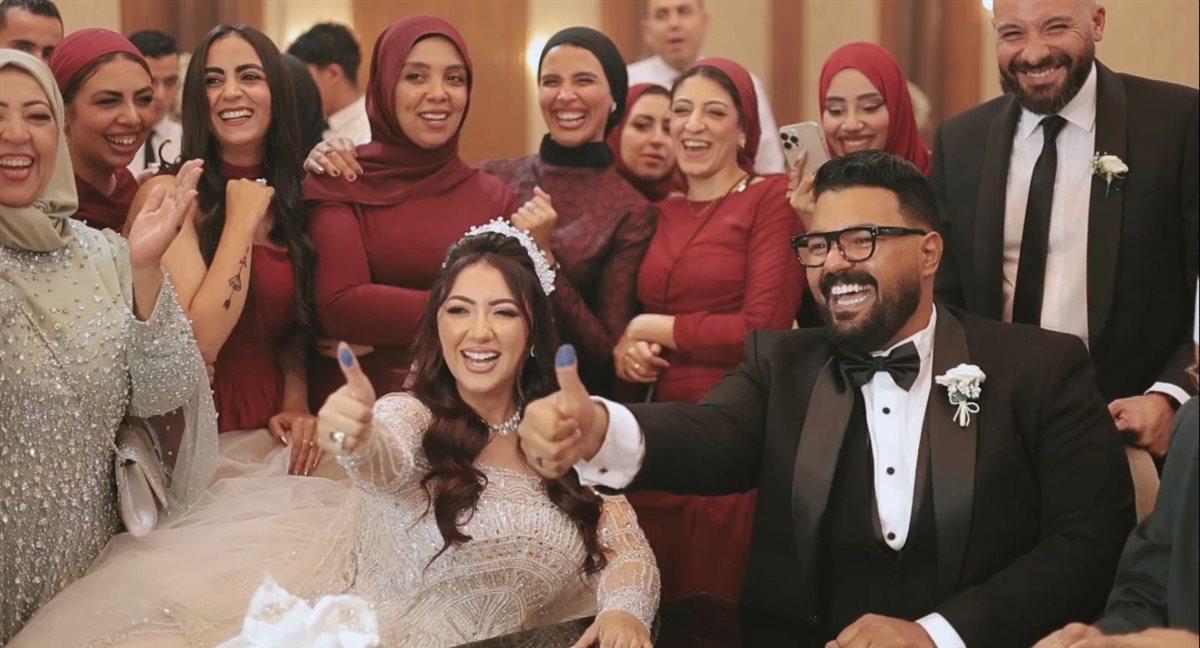 <strong>زفاف آية عبدالله والمخرج محمد العروسي</strong>