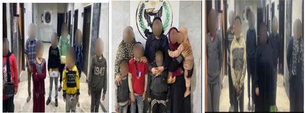 المتهمين و بصحبتهم الأطفال&nbsp;