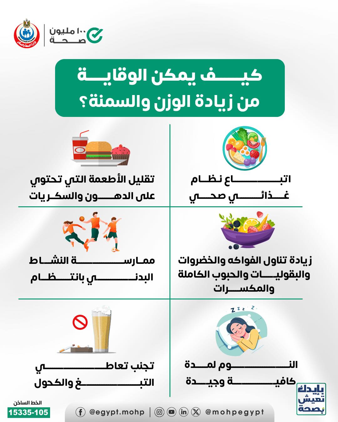 <strong>آليات الوقاية من زيادة الوزن والسمنة&nbsp;</strong>