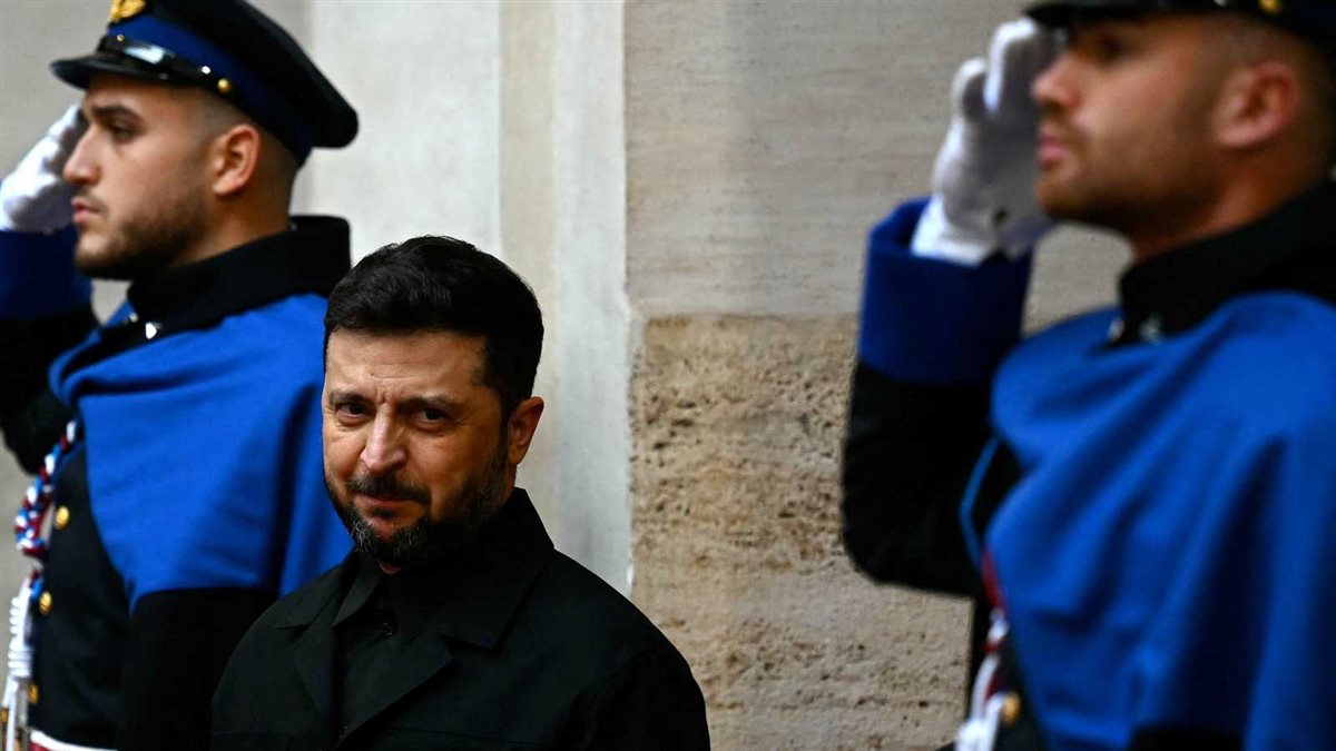 <strong>الرئيس الأوكراني فولوديمير زيلينسكي</strong>