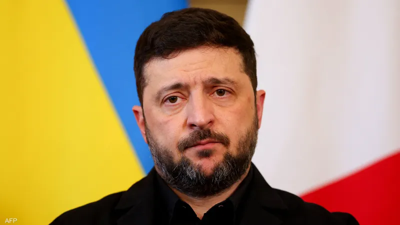 <strong>الرئيس الأوكراني فولوديمير زيلينسكي</strong>