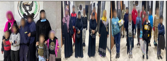 المتهمين و بصحبتهم الأطفال&nbsp;