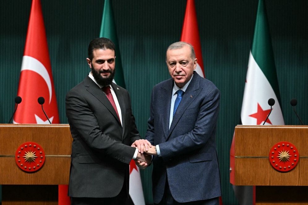 الرئيس التركي مع الرئيس السوري&nbsp;