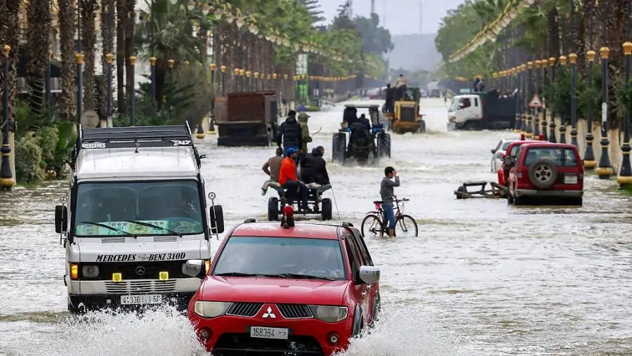 فيضانات مدينة القصر الكبير شمال المغرب&nbsp;