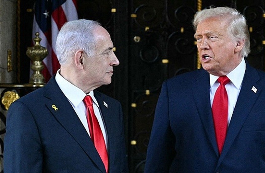 الرئيس الأمريكي ورئيس وزراء الاحتلال&nbsp;