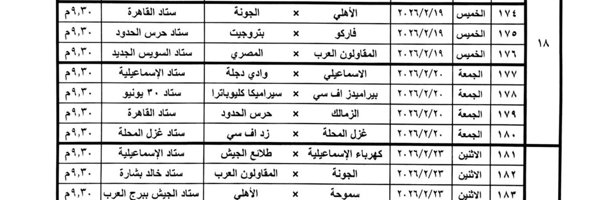 مواعيد مباريات الخميس المقبل