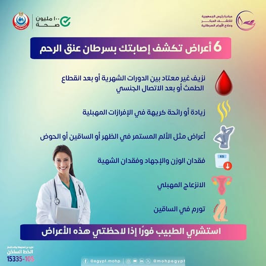 <strong>أعراض سرطان عنق الرحم</strong>
