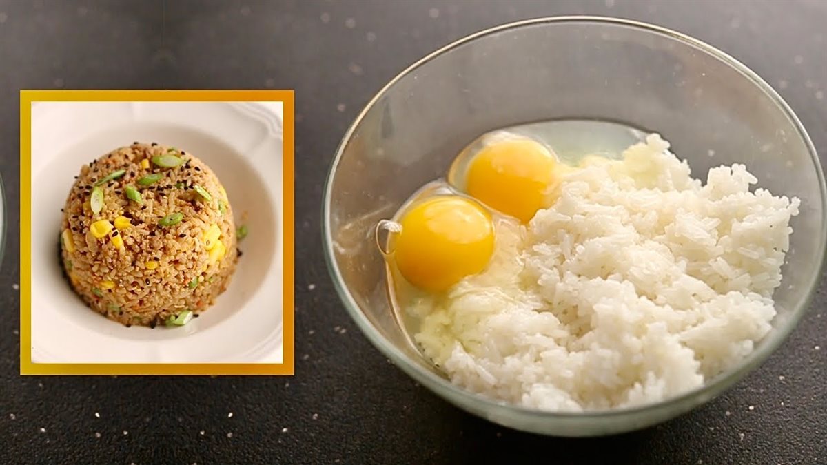 أرز أبيض وبيض&nbsp;