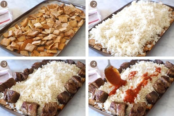 الفتة بالخل والثوم