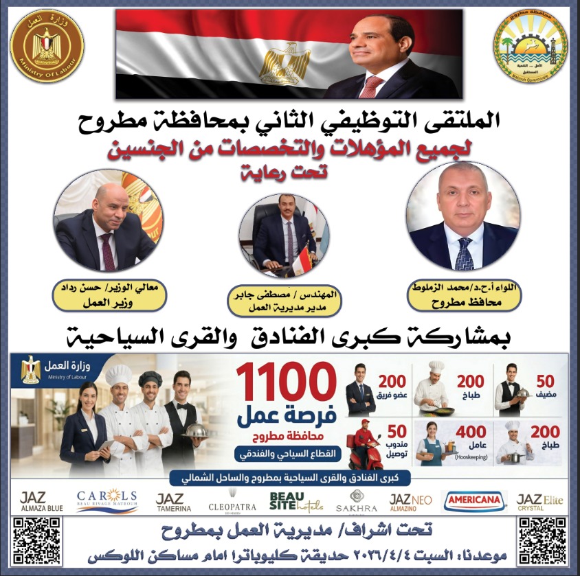 مطروح تستعد لملتقى توظيف ضخم يوفر 1100