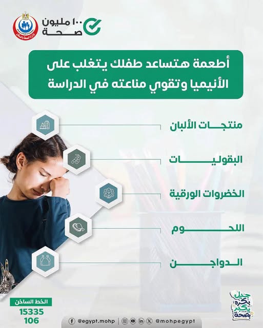 <strong>أطعمة هتساعد طفلك يتغلب على الأنيميا وتقوي مناعته في الدراسة</strong>
