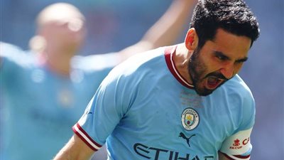 نهائي كأس الاتحاد الإنجليزي| جندوجان يضيف الثاني في شباك اليونايتد