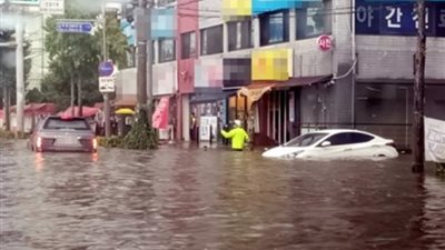 إجلاء آلاف الأشخاص بسبب الأمطار الغزيرة في كوريا الجنوبية.. وسقوط قتلى ومصابون
