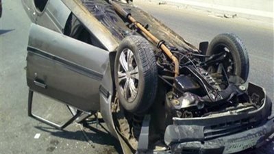 مصرع طالب وإصابة 3 آخرين إثر إنقلاب سيارة ملاكي بأطفيح