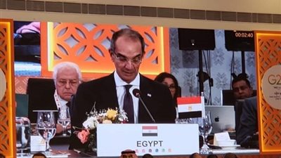 وزير الاتصالات يستعرض تجربة مصر فى تطوير البنية التحتية الرقمية بـ «G20»