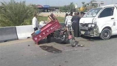 إصابة 6 أشخاص إثر حادث مروري على طريق الكوم الأحمر