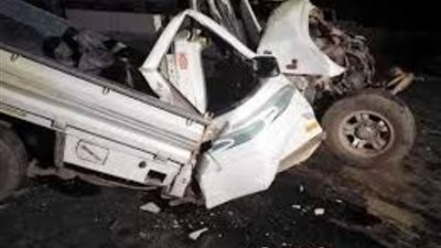 مصرع واصابة 4 في حادث تصادم بطريق الجلالة الزعفرانه