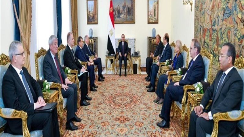 الرئيس السيسي خلال لقائه بمجلس الأمن الروسي