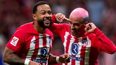 «جريزمان وديباي» يقودان تشكيل أتليتكو مدريد أمام فينورد