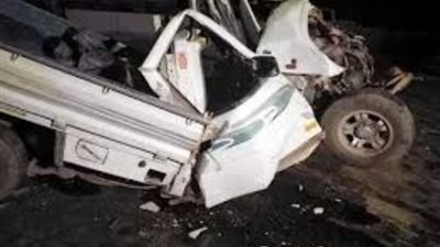 مصرع شخص واصابة ٦ في حادث بطريق بني سويف