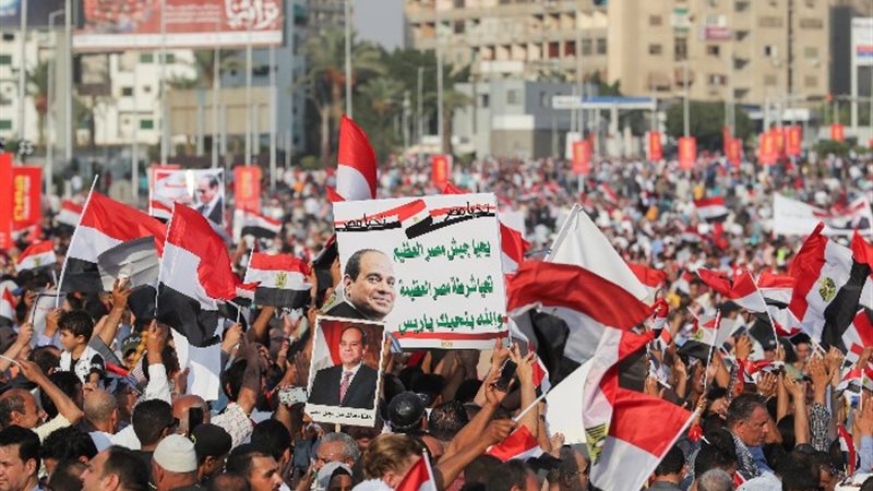جانب من مظاهرات دعم الرئيس