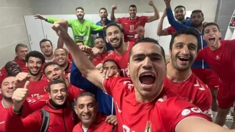فرحة لاعبي النادي الأهلي