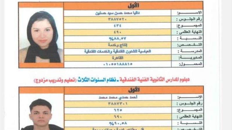 أوائل الدبلومات الفنية