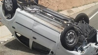 إصابة 5 أشخاص نتيجة انقلاب سيارة ملاكي في أطفيح